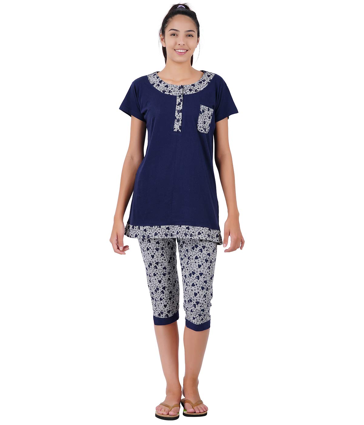 gokul fashion Women's Cotton Printed Top and Capri Set Pack of 1-picture-47