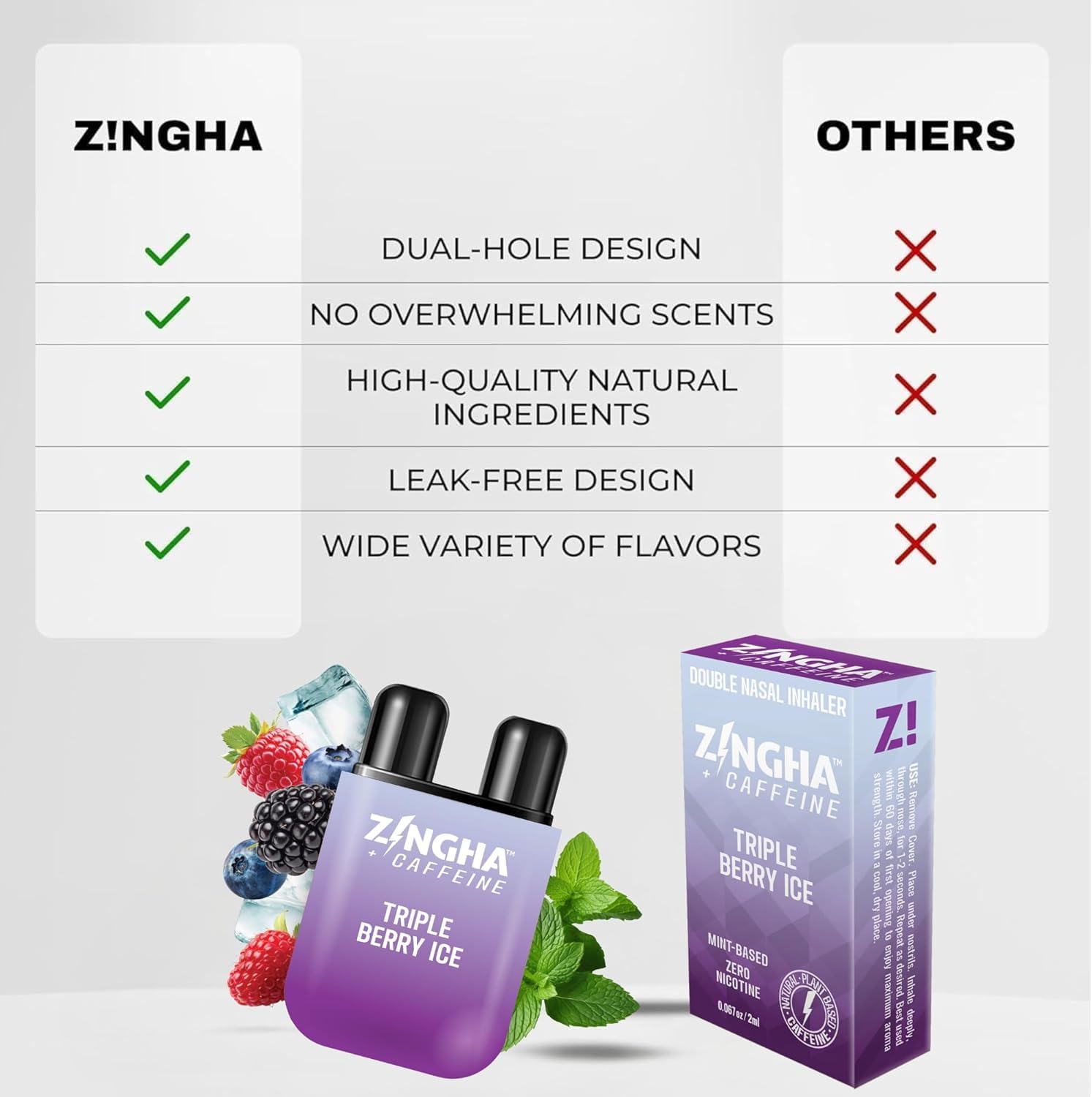 Amazon.com: Z!NGHA Caffeinated Aromatherapy Nasal Inhaler Stick