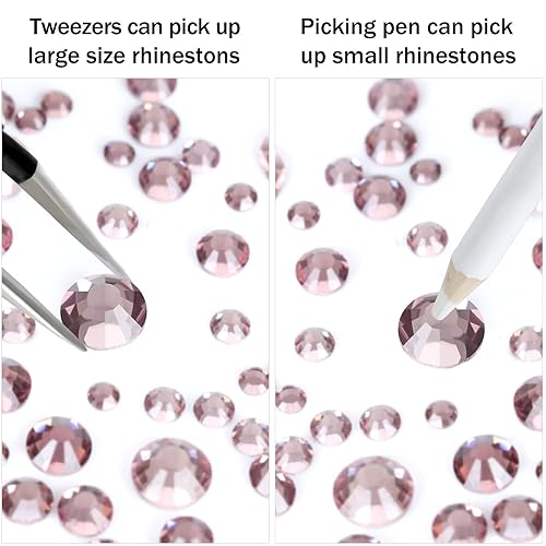 Vista 108 de 3820Pcs Light Green Flatback Rhinestones for Bedazzling, 2-6.5mm Small Rhinestones Diamonds Kit, Flat Back Crystals Gems for Nail Art and Crafts