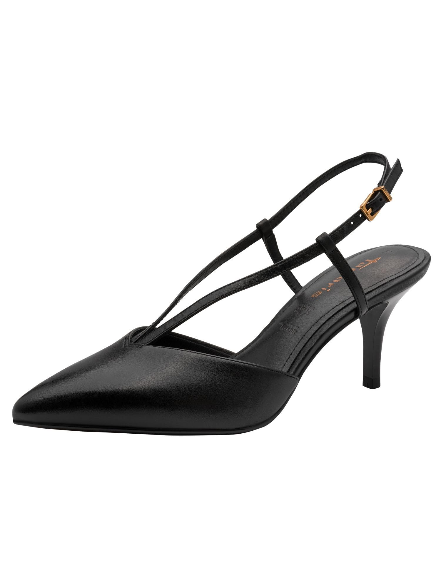 Tamaris Women’s sling pump with stiletto heel leather black 4 UK