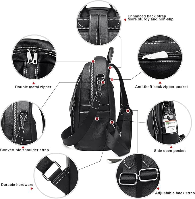 Image of Stylish Casual Medium Office Women Backpack, Travel Daily Use College Bag for Girl's, Note-Book Tuition Nurse Lightweight Backpack