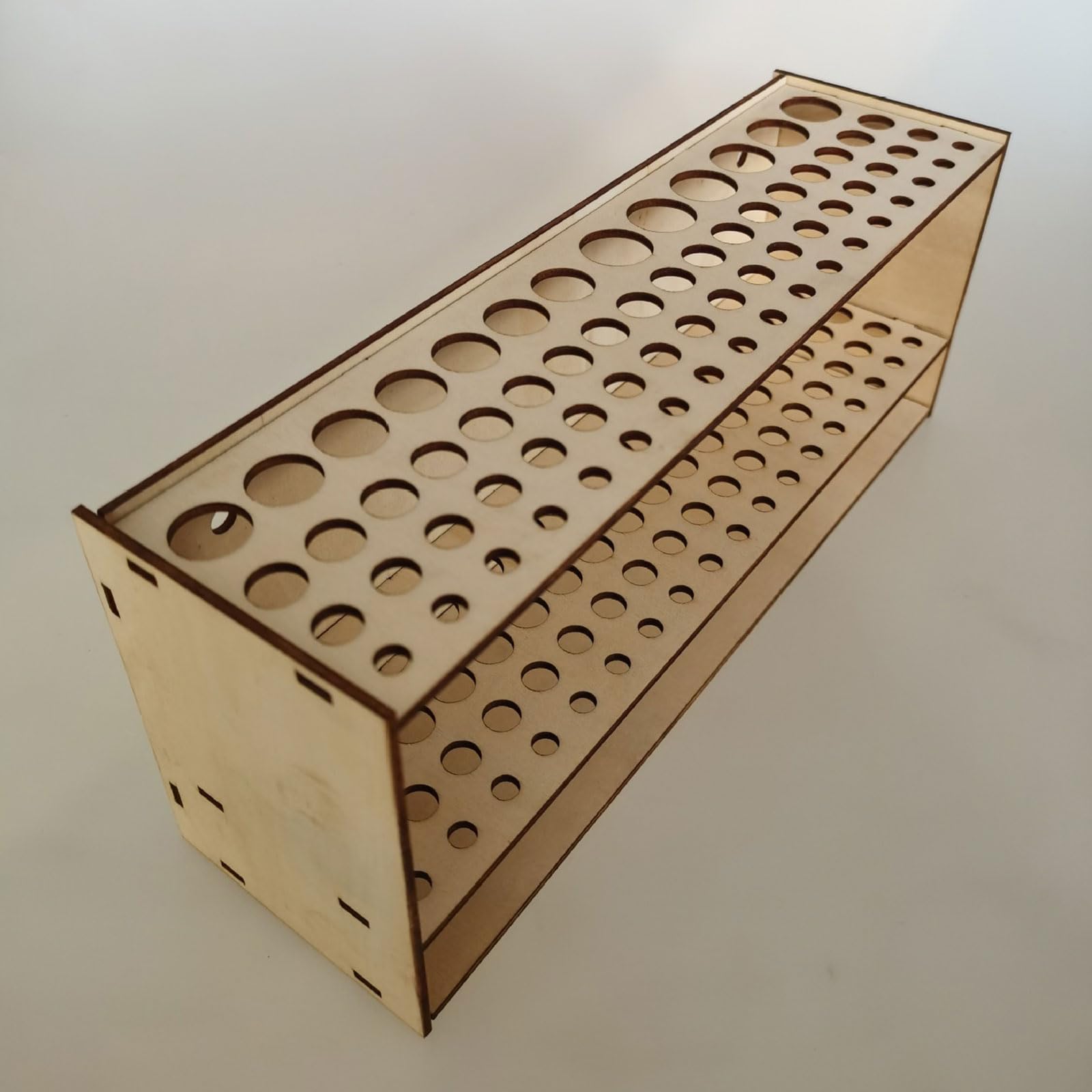 Porta Pennelli In Legno Con 67 Fori - Per Pittura, Trucco, Matite, Organizzatore Da Tavolo - Foto 8