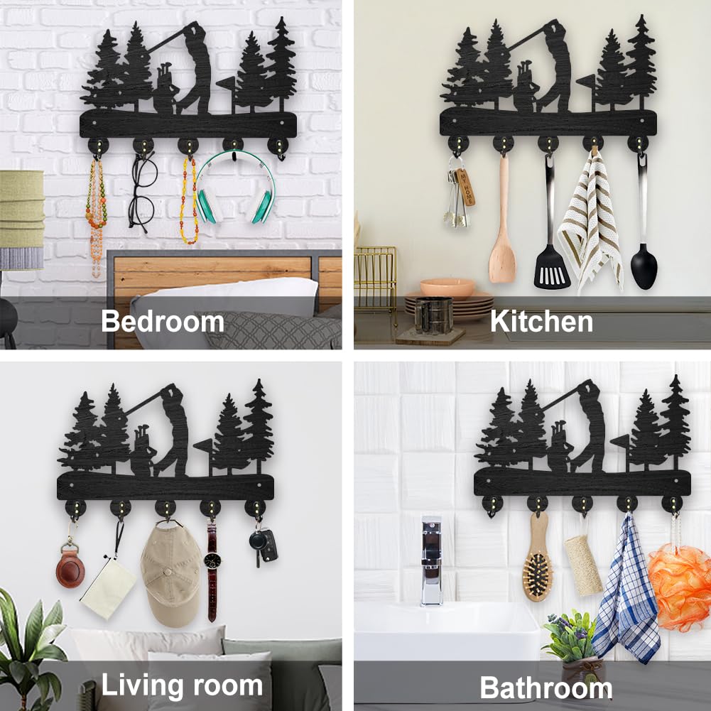 Amazon.com: MAYJOYDIY Golf Coat Racks Wall Mounted Wood Golf Clubs