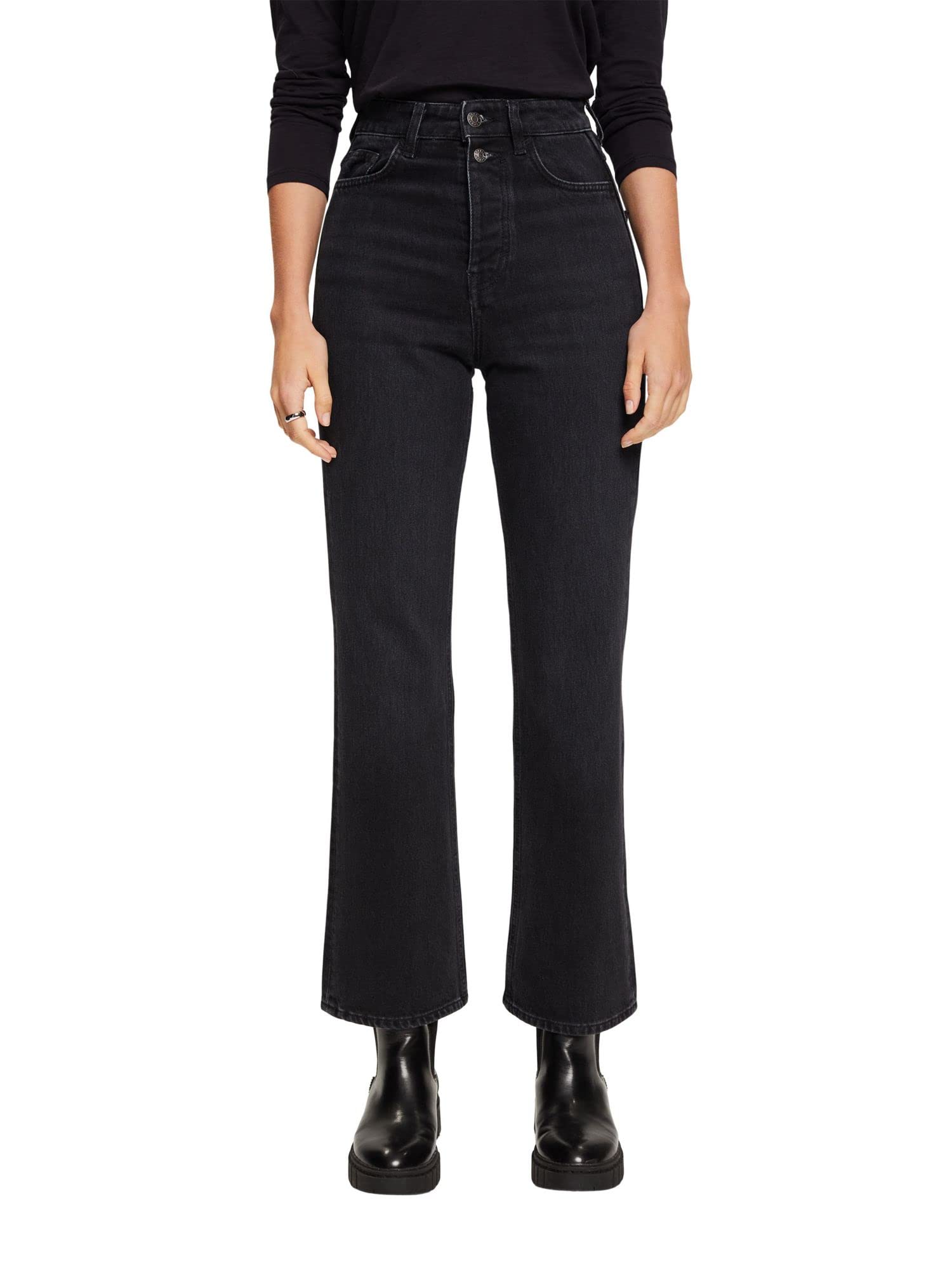ESPRIT Women's 102EE1B342 Jeans, 911/Black Dark Wash, 27/30
