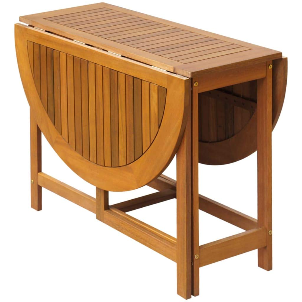 vidaXL Set Muebles Jardín Plegable 5 Piezas Mobiliario Comedor Madera Acacia
