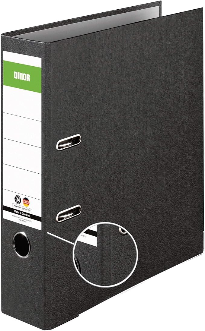 Original DINOR Ordner-Wolkenmarmor-Recycling - Made in Germany. 8 cm breit DIN A4 schwarz Aktenordner Briefordner Büroordner Pappordner Blauer Engel (8cm breit | 20er Pack)
