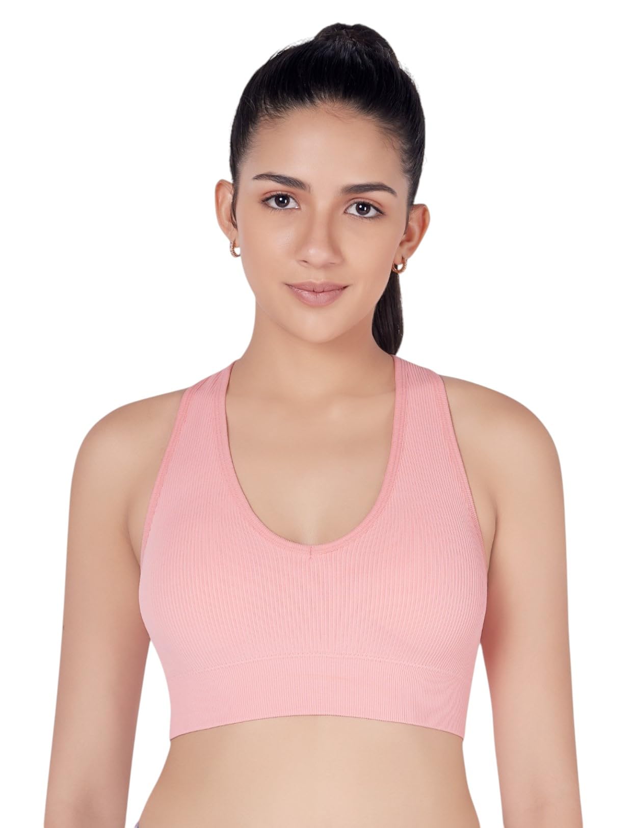 plumbury Women Racer Back Padded Sports Bra for Gym Workout Yoga, Size M to XL-picture-27