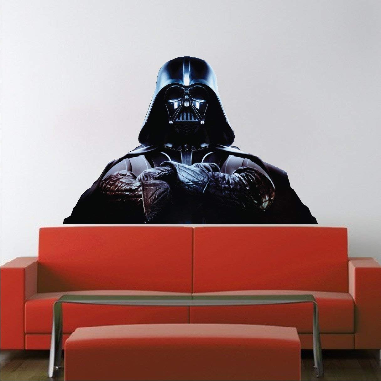 Brand Darth Vader Wall Mural Design, Movies, Wall, Vinyl, Friends, Cartoon, Kid, 1 Count, Irregular, Matte, Indoor, Single Use