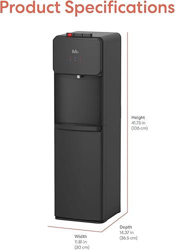 Miniatura 9 de Brio Dispensador de enfriador de agua de carga inferior serie 130 para botellas de 5 galones, caliente, habitación y frío, ideal para el hogar u