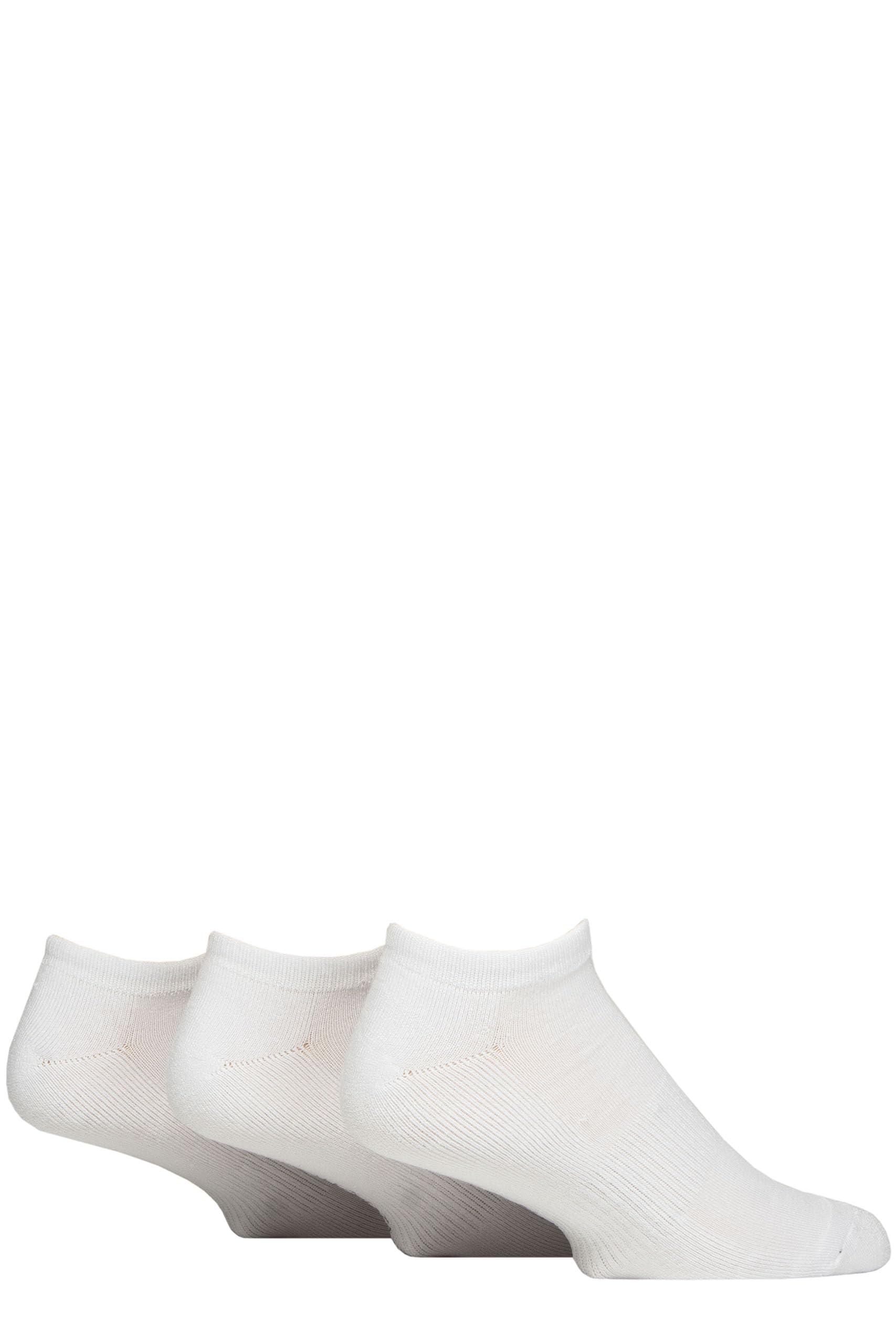 Glenmuir Men’s Bamboo Sports Trainer Socks – 3 Pair Soft Breathable Lightweight Athletic Low Cut Socks, Comfortable Running Gym Everyday Trainer Socks, UK 7–11 White