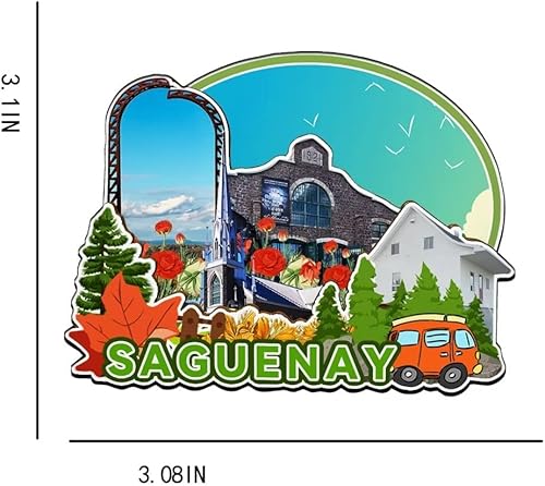 Miniatura 3 de Saguenay - Imán de madera para nevera, diseño de Canadá, monumentos 3D, recuerdos coleccionables, decoración hecha a mano -2273