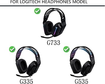 Earpads Replacement for Logitech G733 G535 G335 Lightspeed Wireless Gaming Headphone Ear Pads Cushion with Noise Isolation Foam - Mesh Fabric Earmuffs