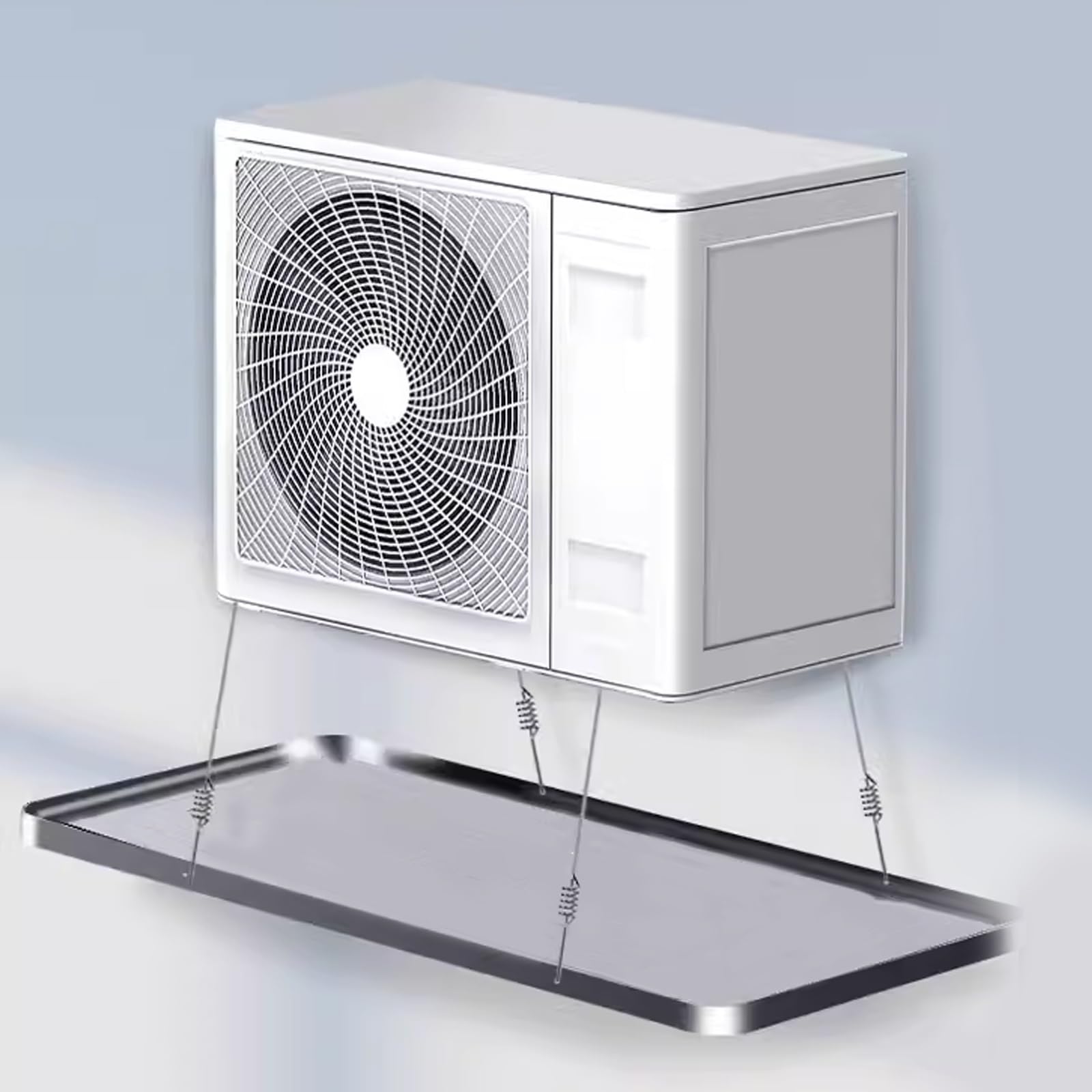 Vassoio raccogligocce Universale per condizionatori d'Aria, Vassoio raccogligocce angolare Quadrato in Acciaio Inossidabile con Kit di Scarico, raccogligocce per condensa HVAC Senza perdite