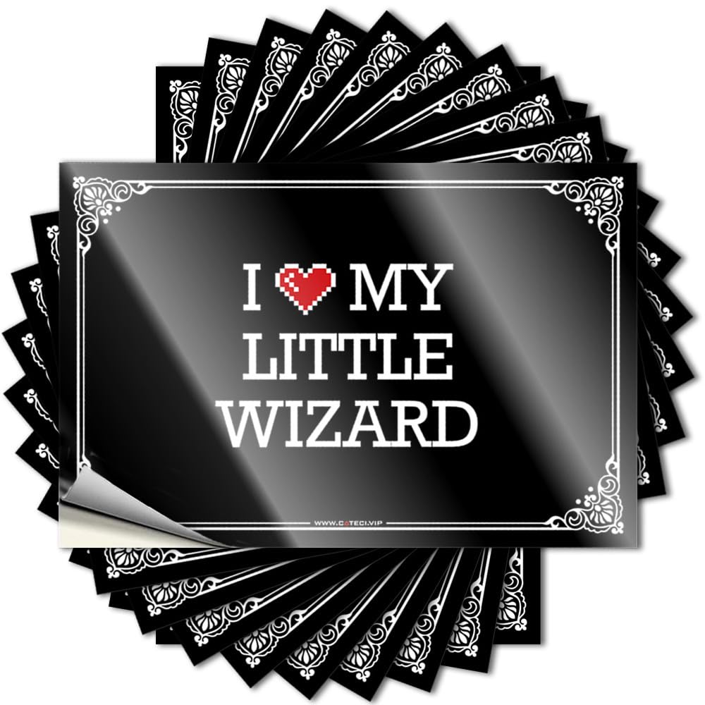 I Love My Little Wizard Coffee Quote | Outdoor Deck Decor Waterproof Vinyl Wall Ideas Removable Decal Peel Stick(8X12CM)
