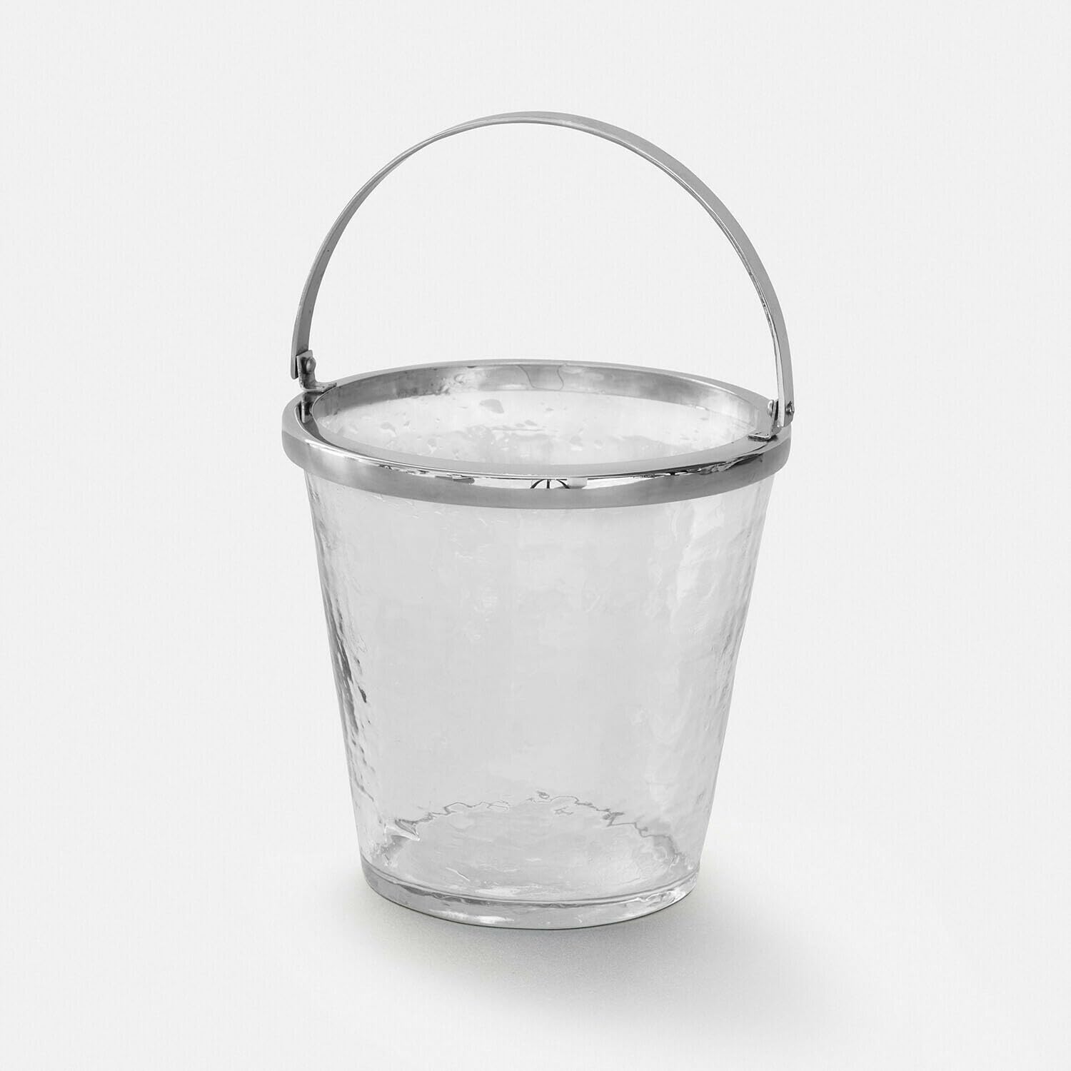 LOBERON Cressford Seau à glaçons - Verre avec des inclusions d'air - L’ambiance bistrot à la maison, transparent/argenté