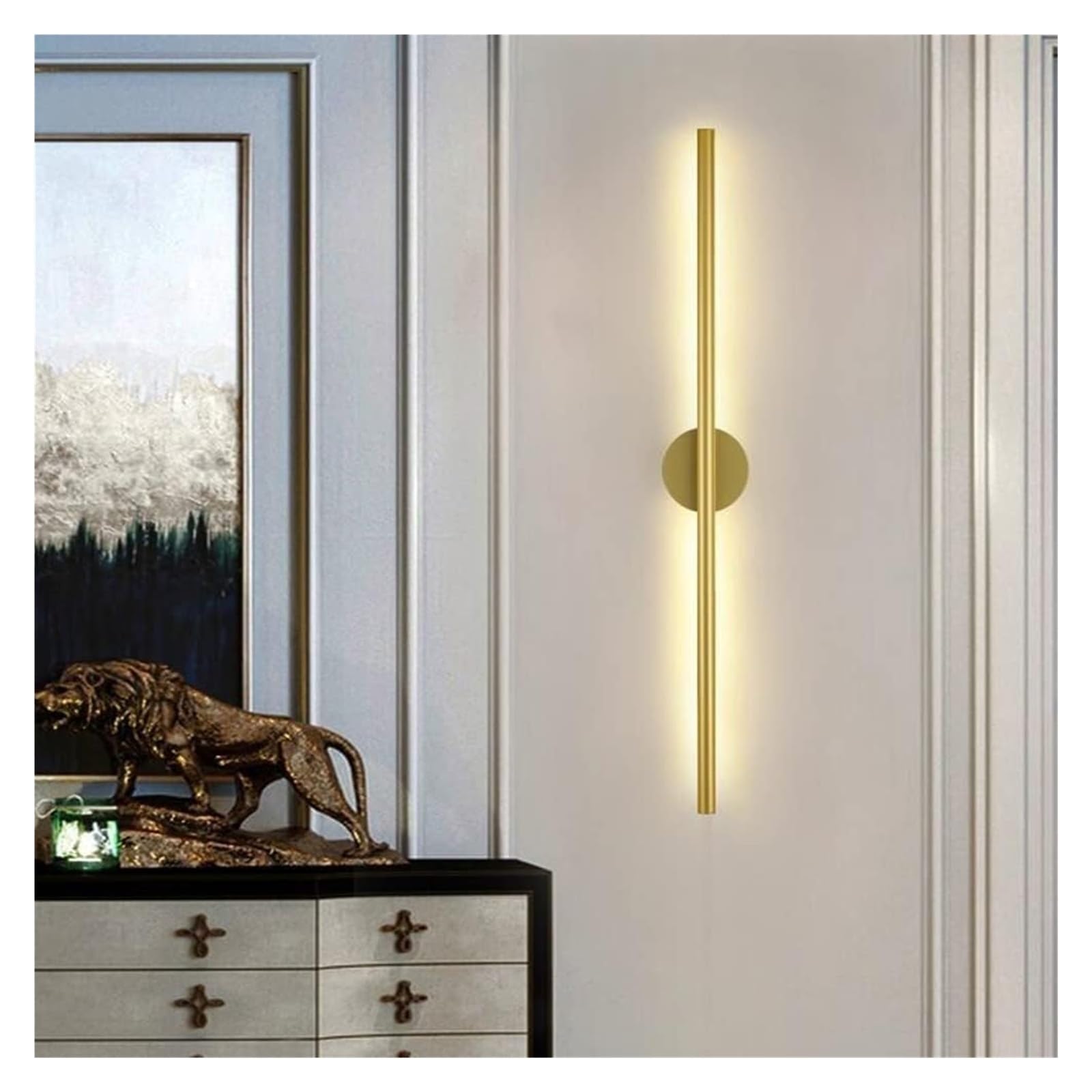 ISCBAFYX Kinkiet, kinkiet Długi pasek Wewnętrzny kinkiet LED Aluminiowa lampka nocna Astygmatyzm sufitowa Kinkiet ścienny Lampy MI-NI ścienna Kompatybilna z salonem Dresser (Kolor: 4000 tys.,