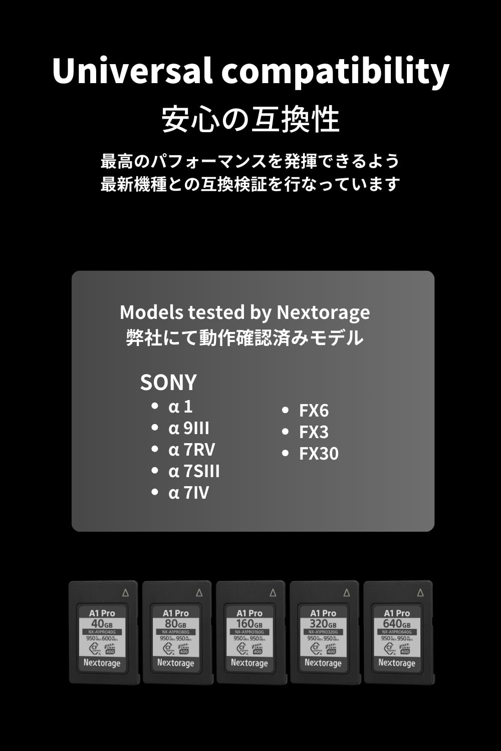 Nextorage Karta CF-Express 2.0 typu A NX-A1SE 1920 GB VPG 200 odczyt 950 MB/s zapis 950 MB/s