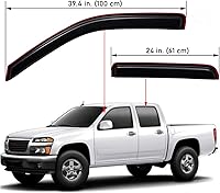 Vista 3 de Lightronic WV194133 - Protector de lluvia para ventana lateral en canal, humo oscuro, juego de 4 piezas, se adapta a Chevrolet Colorado 2004-2012