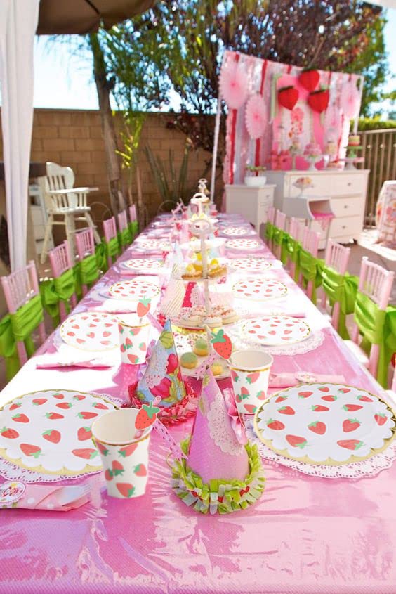 Erdbeer-Geburtstagsdekoration Set – 24-teiliges Party-Banner & Kuchendekoration Für Kindergeburtstag