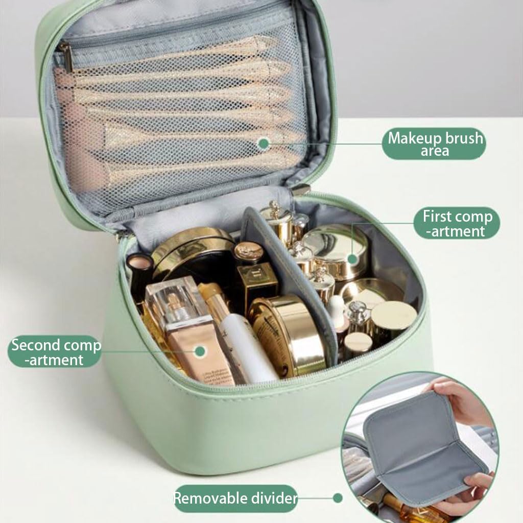 便利なレザートラベルトイレタリーバッグ 大容量 ポータブル メイクアップ オーガナイザー バッグ シンプル フィットネス トートバッ