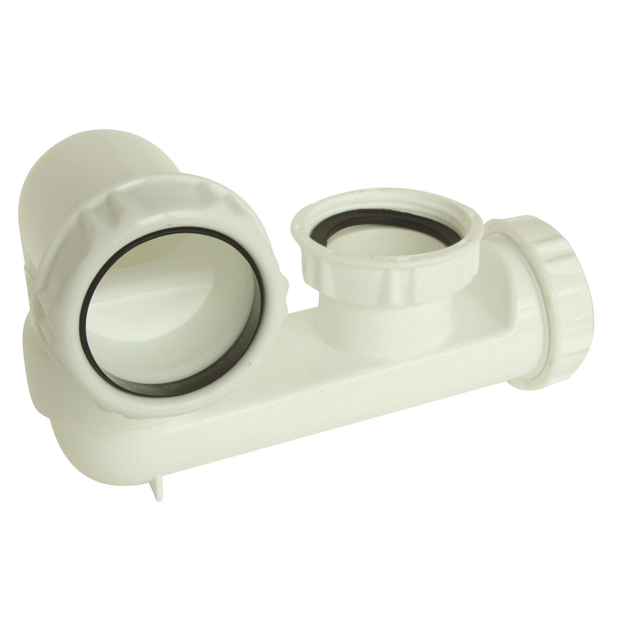 Siphon De Douche/baignoire Peu Profond 40 Mm PlumbEZ – Piège En P à Sortie Universelle Blanc – Solution Pour évacuation à Espace Restreint