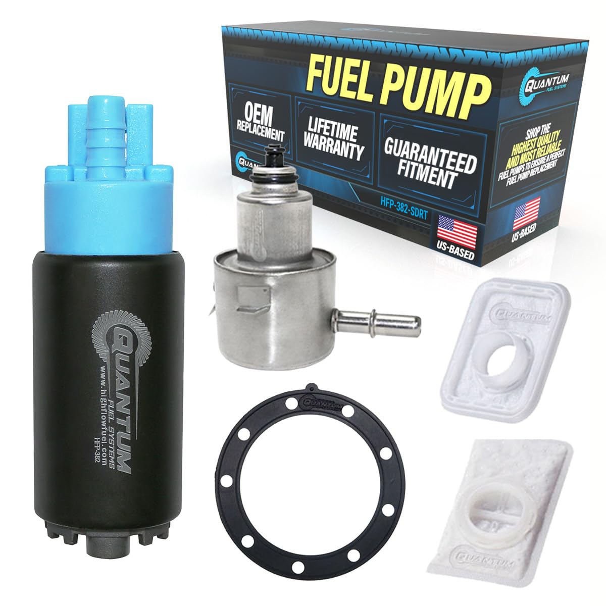 QFS In-Tank EFI Fuel Pump + Regulator + Tank Seal Gasket +