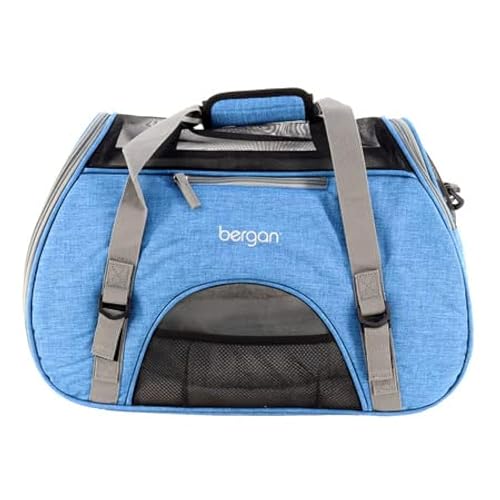 Coastal Pet Bergan Comfort Carrier - Breathable Travel Carrier for Dogs & Cats - Heather Bermuda, 16' x 8' x 11'