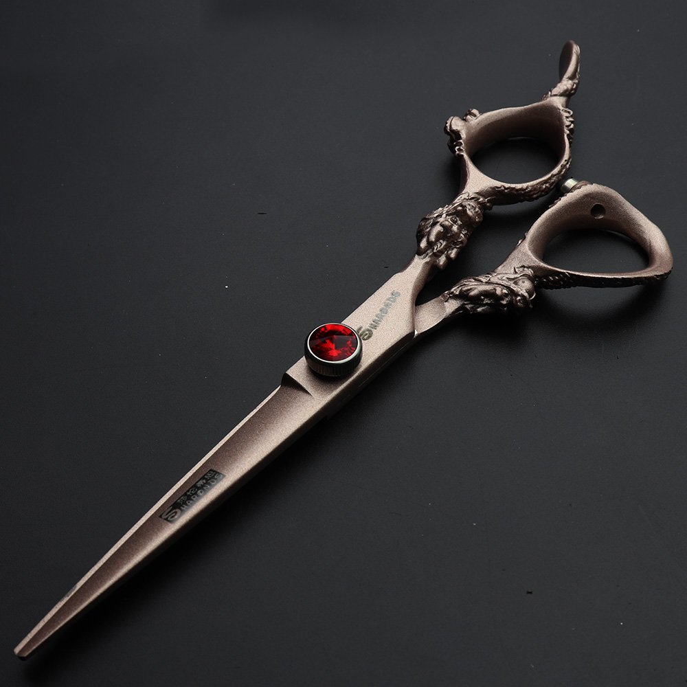Studio de coiffure 6' Coiffeur Ciseaux de coiffure au Japon en acier 440 C de coiffure Ciseaux de coupe ET ciseaux à effiler Or rose
