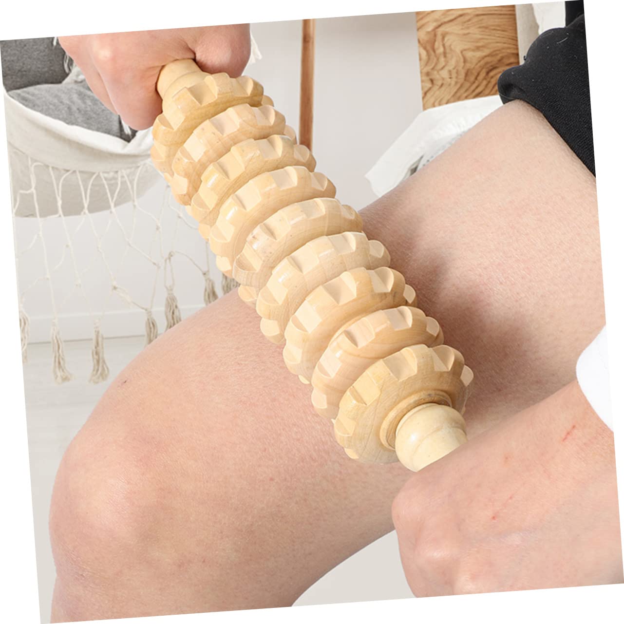 KOMBIUDA 4piezas Rodillo De Masaje De Madera Para De Cuerpo De Masaje Natural Gua Rodillo y Copa Para Relajación y