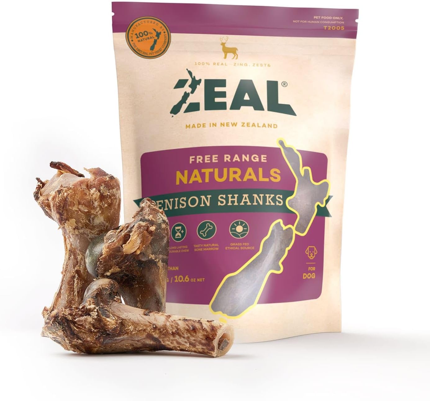Free Range Natural Venison Shanks 2Pcs Dog Treats 300G