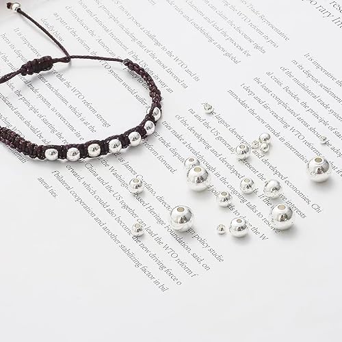 Miniatura 4 de 2000 cuentas espaciadoras de metal de 0.099 pulgadas (0.094 in) chapadas metálicas, cuentas redondas lisas, redondas y sueltas, cuentas de tapón