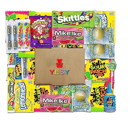 Sour Candy Box -Bulk Sour Candy Variety Pack - Individually Wrapped Super Sour Favorites - Sour Candy Mix With Sour Skittles, Warheads, Sour Patch Kids, Lemonhead And More - 30 Count Mega Sour Candy Box For Kids And Adults #TOP19