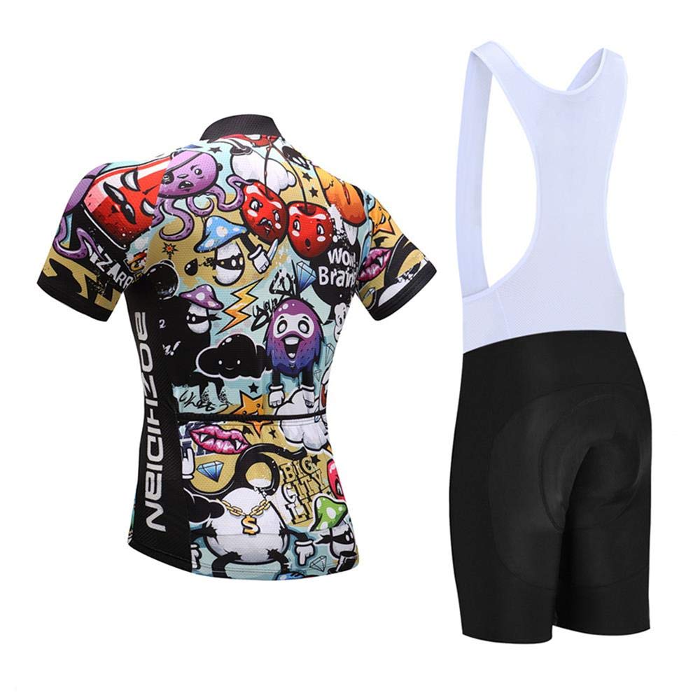 Set maglia da ciclismo ad asciugatura rapida da uomo per bici da strada, maglia da bicicletta + salopette con cuscinetto gel 9D, kit abbigliamento MTB