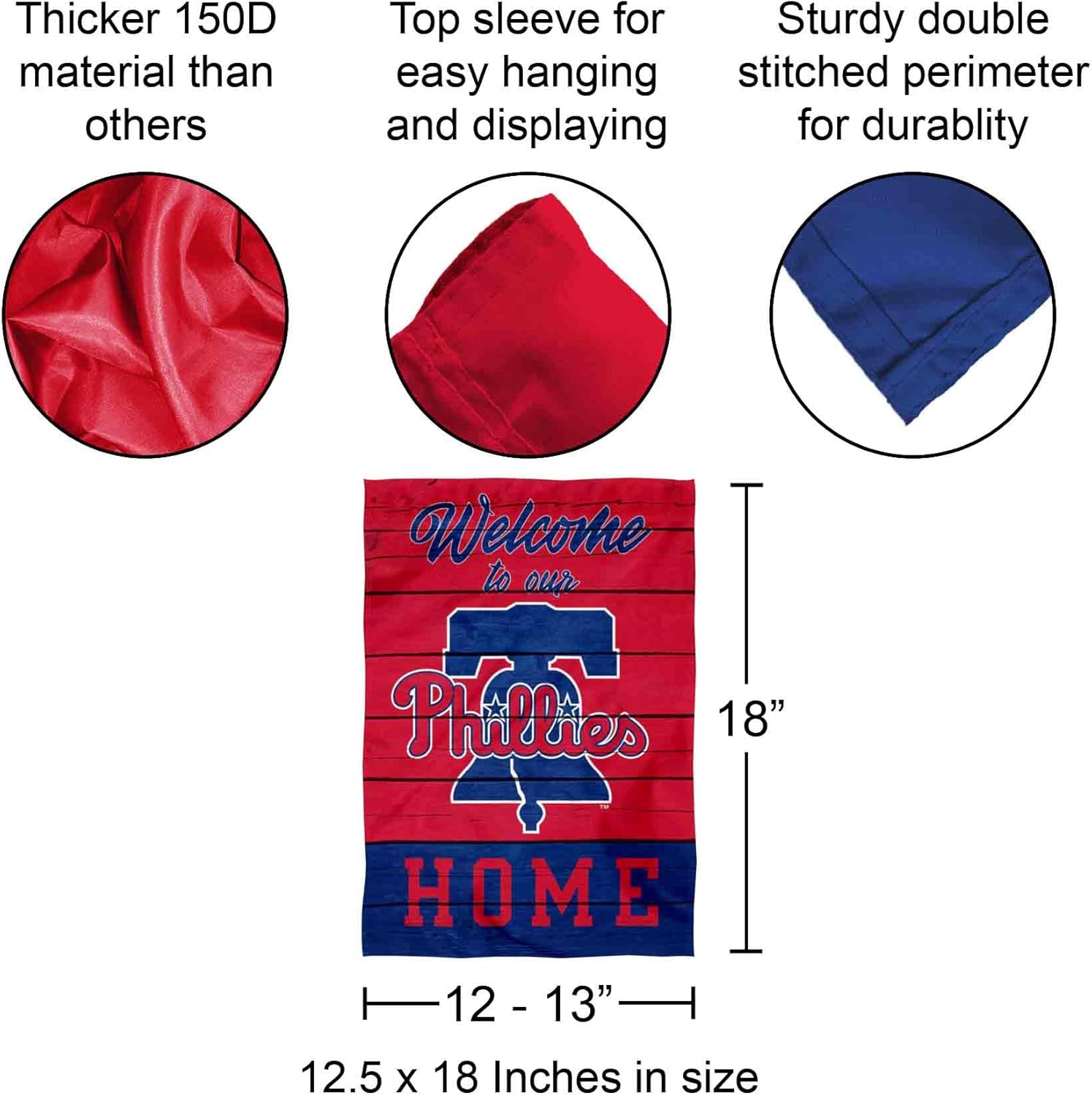 Philadelphia Phillies Welcome To Our Home Double Sided Garden Flag - Image 3