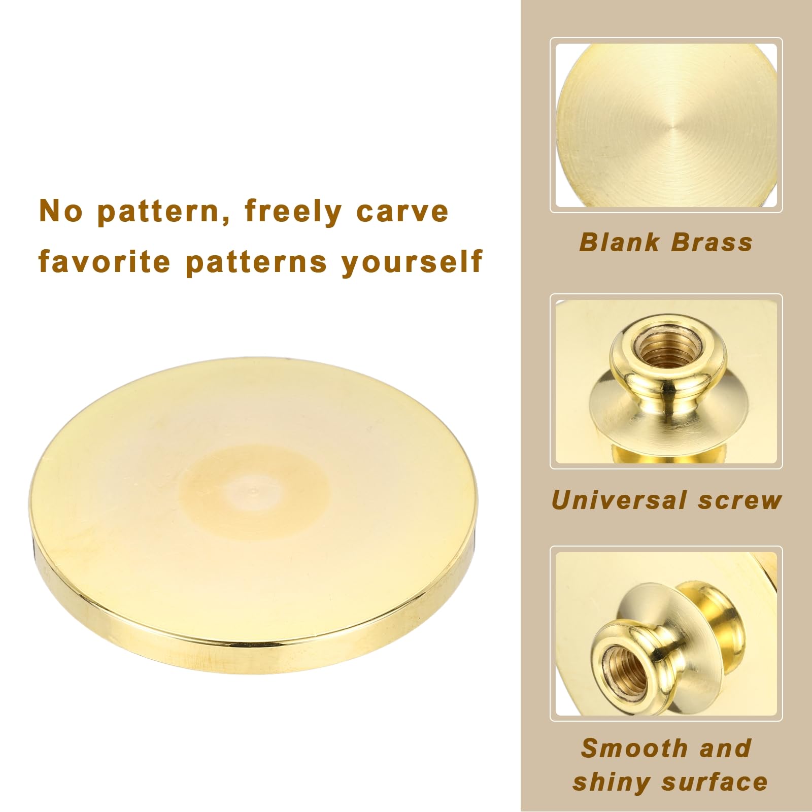 PATIKIL 1 inch Blank Wax Seal Stempel Hoofd, 2 Stks Vierkante Messing