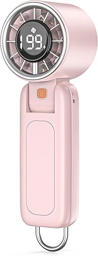 Ventilador turbo portátil de mano 4 en 1, mini ventilador plegable de 180 de 6 velocidades (1-100), batería recargable de 5000 mAh hasta 15 horas de