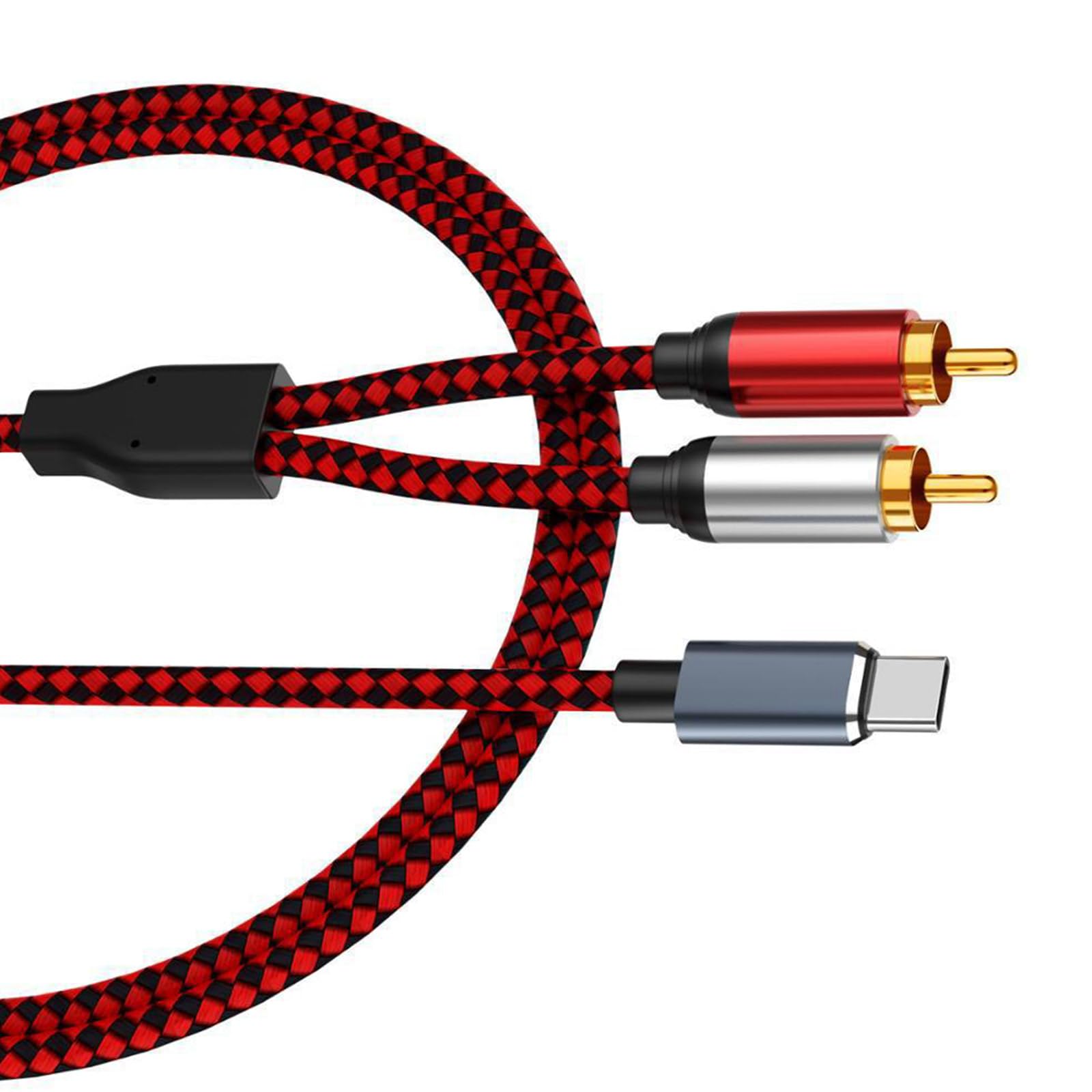 Câble de son USB C vers 2RCA cordon stéréo type C mâle en Y pour home cinéma - 8