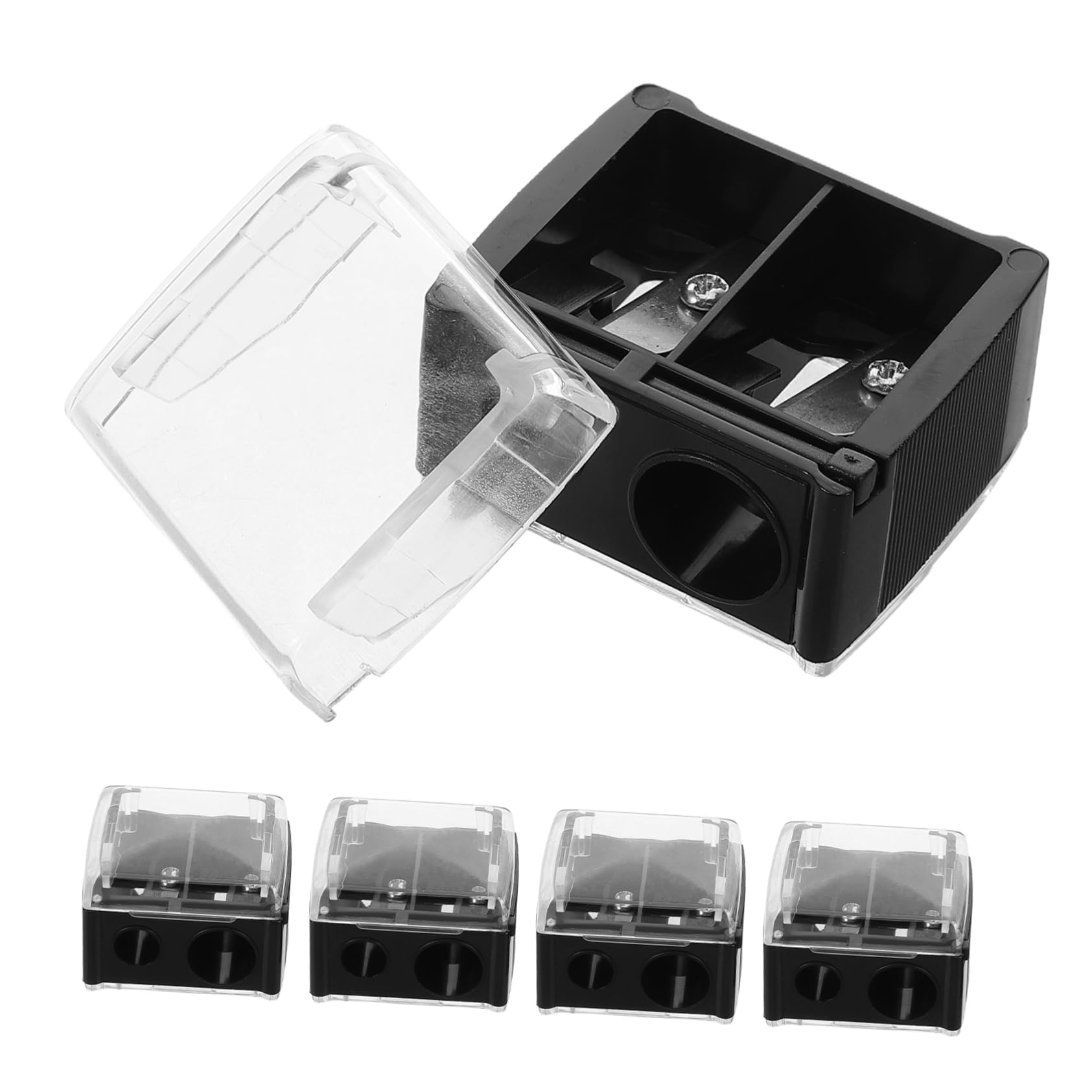 TOVINANNA Makeup Pencil Sharpener 2 Holes Eyeliner Tool for Lip Liner Portable Eyebrow Sharpener Reusable for Women School