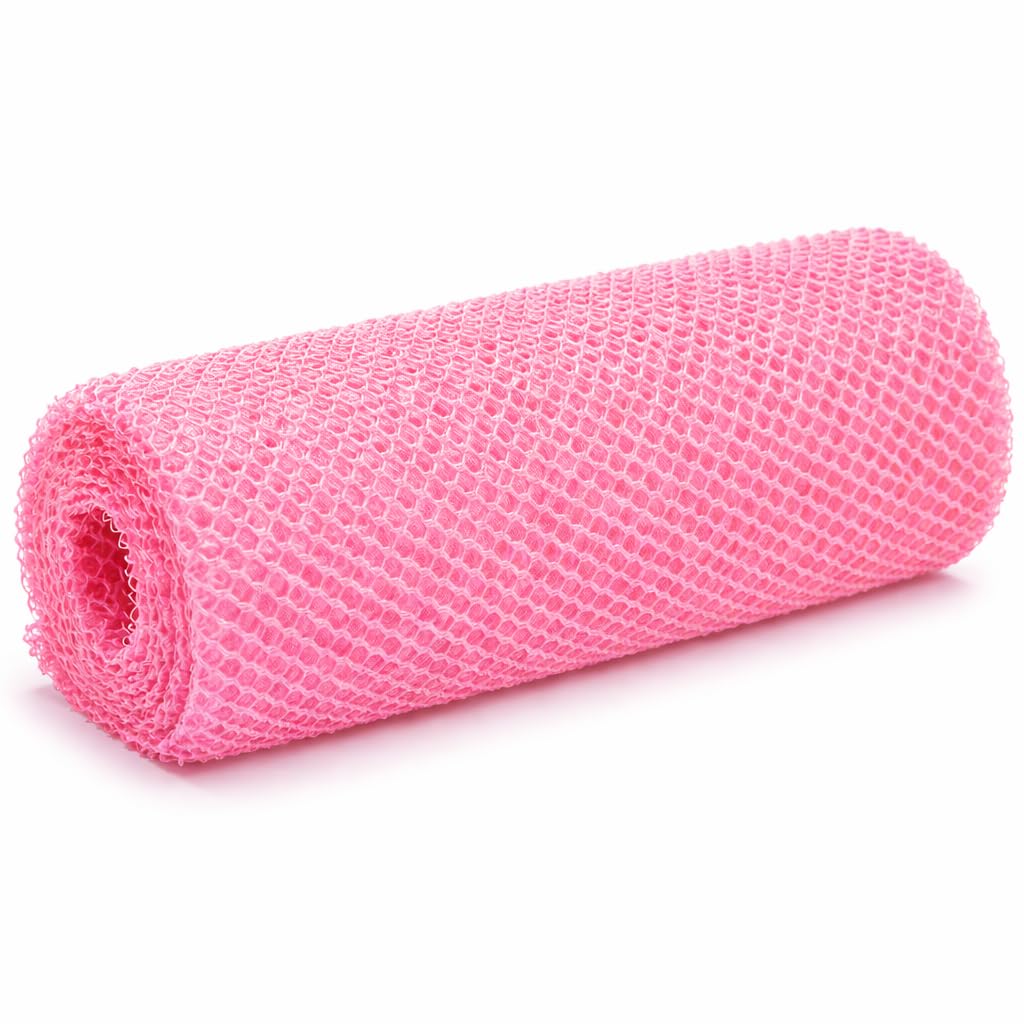 African Net Sponge Cloth, Exfoliating Body Scrubber, Back Scrubber For Shower Bath, Body Scrub Exfoliator For Women & Men Bathing Accessories (Pink)-image-43