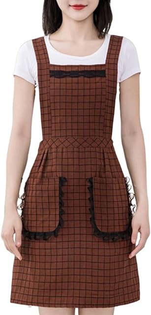 FAIRYGATE Aprons for Women with Pockets Adjustable Neck Chef Apron Kitchen Cooking Apron for Women Men Home Baking Gardening BBQ Craft Restaurant 20A57