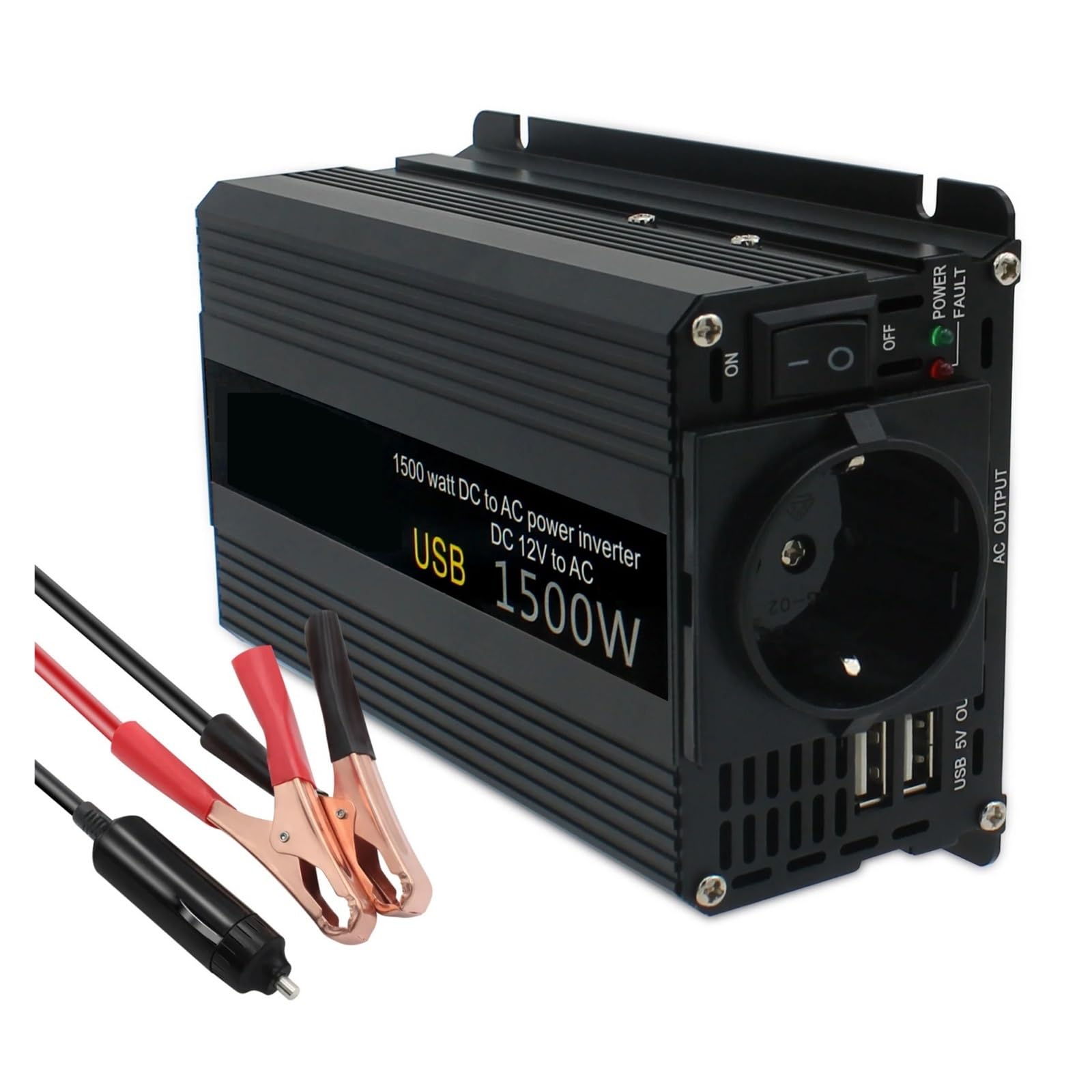 Moc Falownika Samochodowego 1500 W Przetwornica 12 V Auto Inversor Transformator Solar Bezpieczne Niezawodne Wszechstronne Zastosowanie
