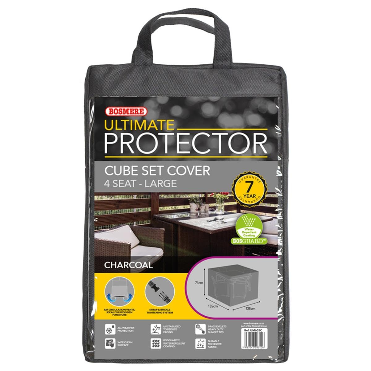 Bosmere Ultimate Protector Modular 4 Seater Cube Set Cover XL Charcoal UM655C