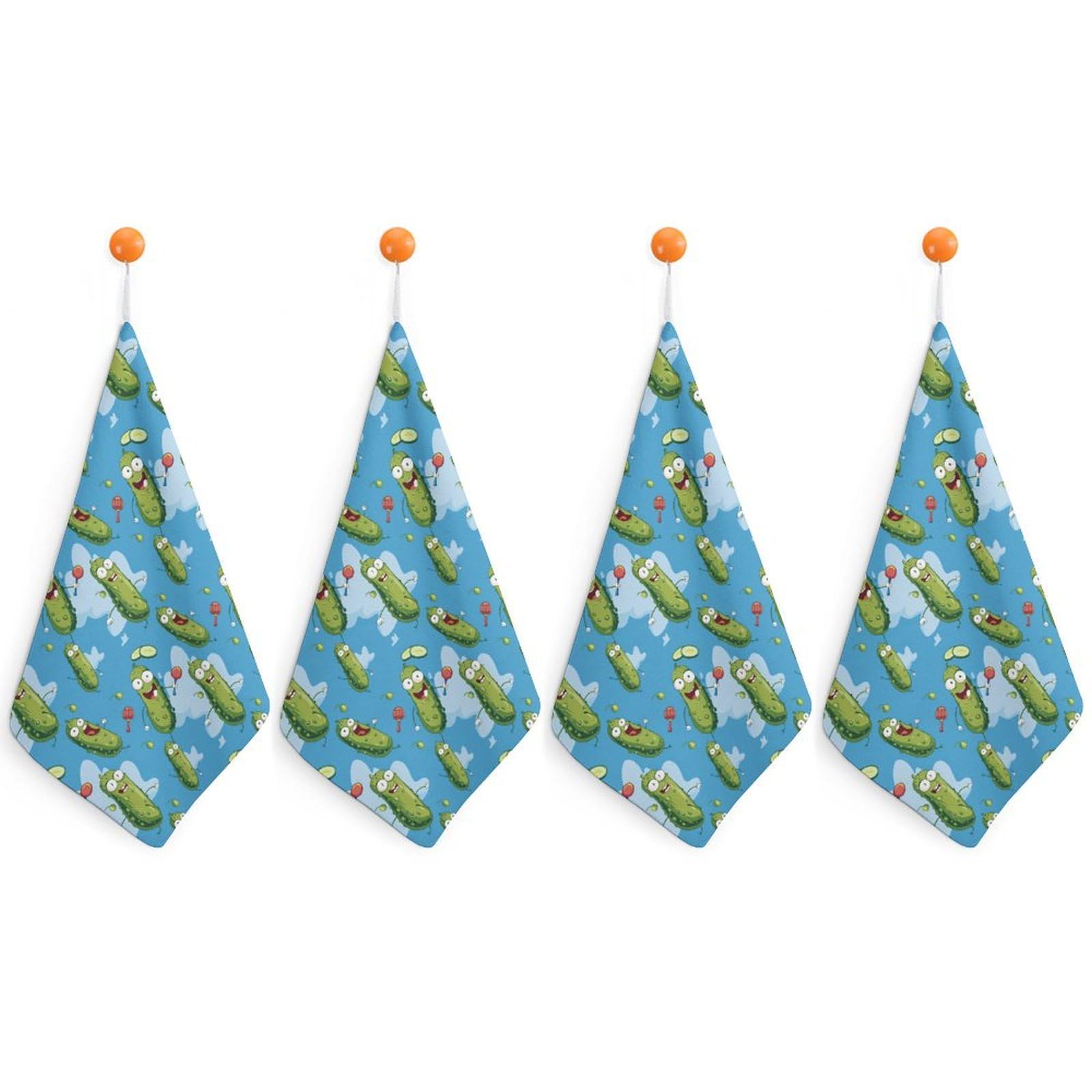TXFBTRFSA Funny Pickles Playing Picklesball Hand Towels with Hanging Loop Kitchen Towel Handkerchiefs Cleaning Cloths