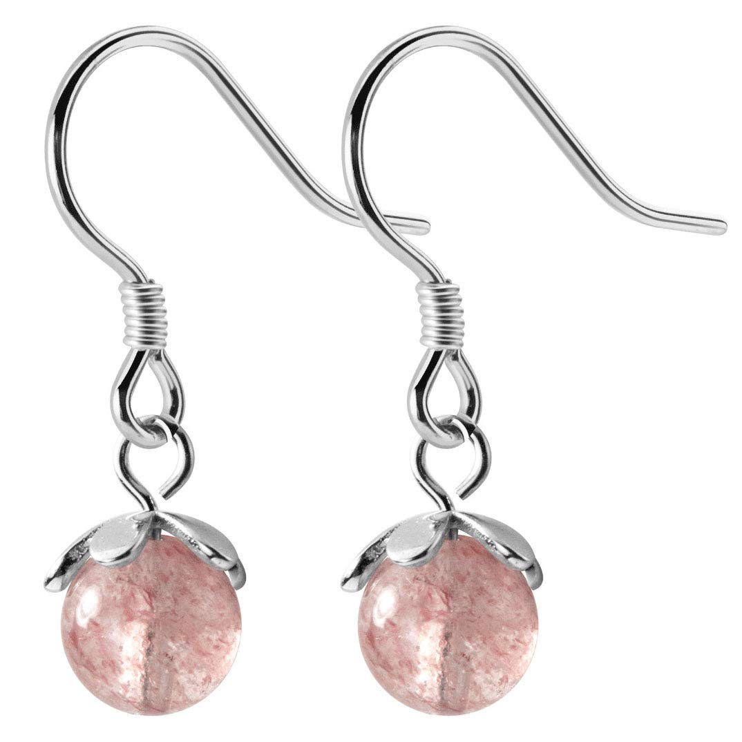 Sterling Silver Sweet Pink Crystal Ball Hook Earring