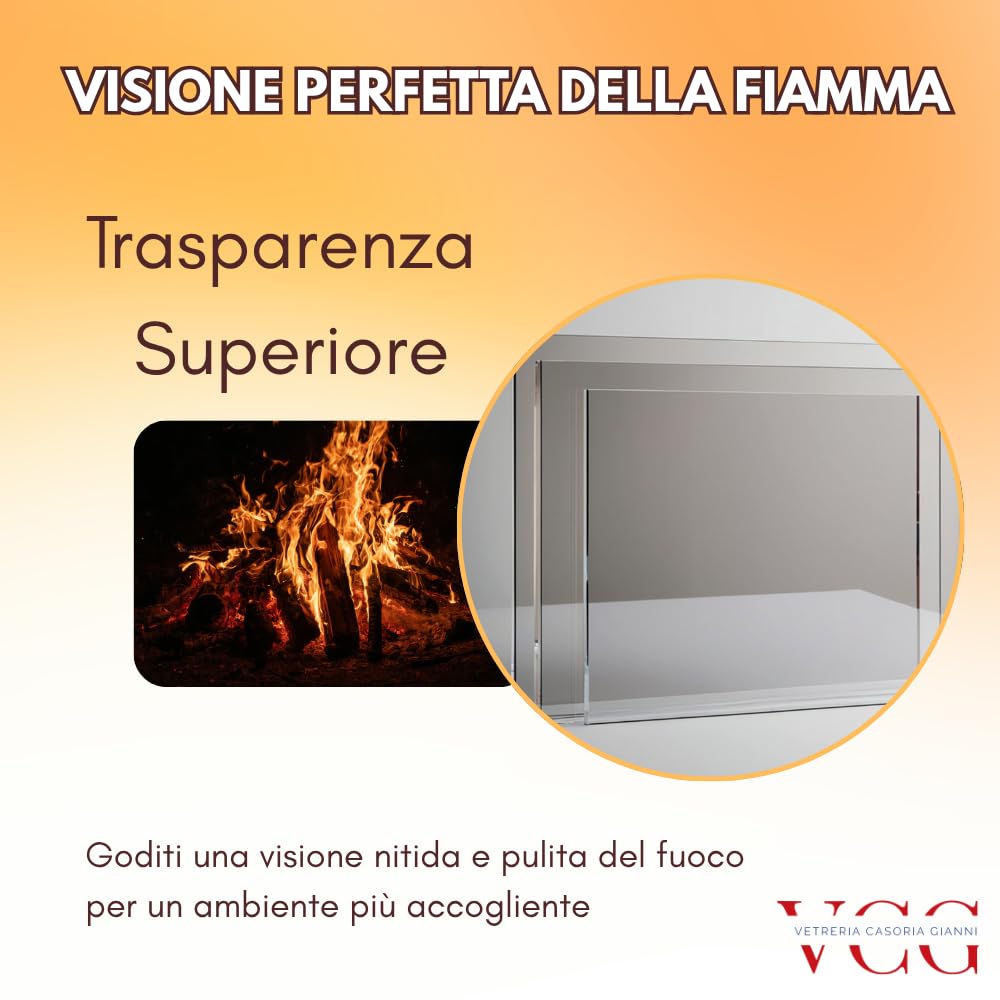 Vetro Ceramico Universale per Stufa a Legna Compatibile La Nordica Extraflame Rossella R1 Plus 31,4x34,8 cm 4mm | Ricambio Vetro Resistente 800° per Camino e Stufe a Pellet Certificato