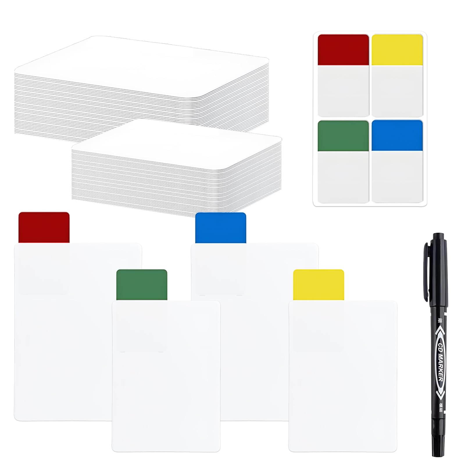 CNYMANY 80 pcs Tall Trading Card Dividers, White, Polypropylene, A4/Letter, 4.4 x 3.2in & 3.8 x 2.7in, No Holes