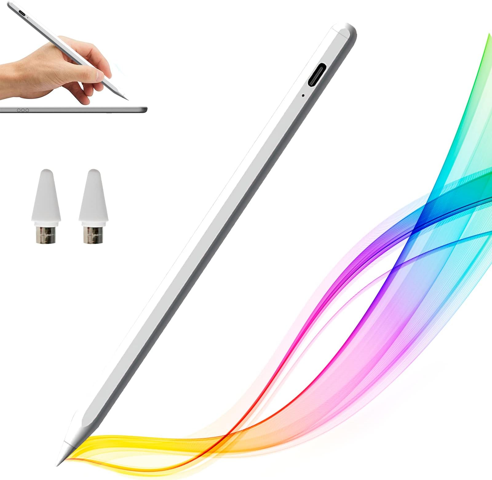 10 Penne Touch Screen Universali In Alluminio, Punte Morbide Sostituibili - Colori Misti - 4