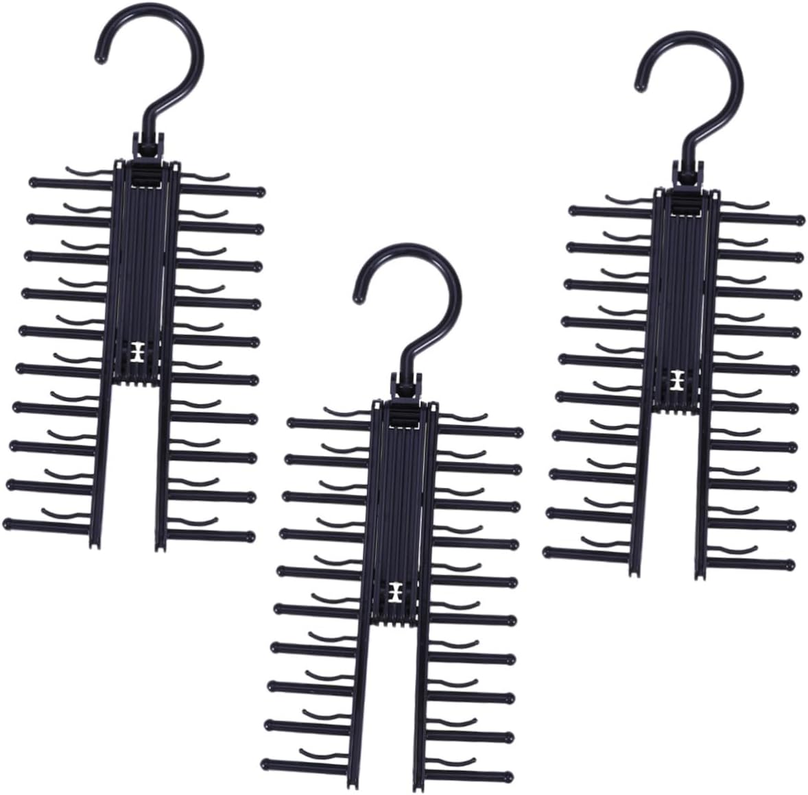 3pcs Tie Rack Hanger Rack Belt Hanger Multifunctional Space Saving for Neckties Scarfs Belts Hooks