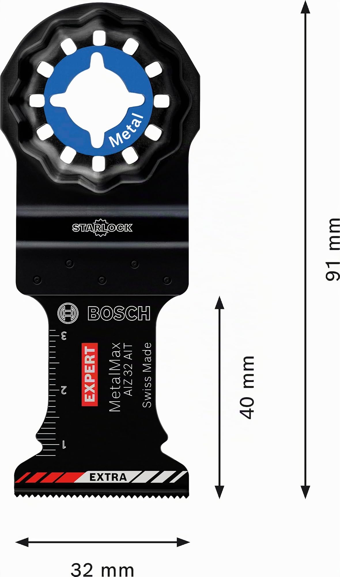 Bosch Professional 10x Sägeblatt Expert MetalMax AIZ 32 AIT (für Stahl, Edelstahl, Breite 32 mm, Zubehör Multifunktionswerkzeug)