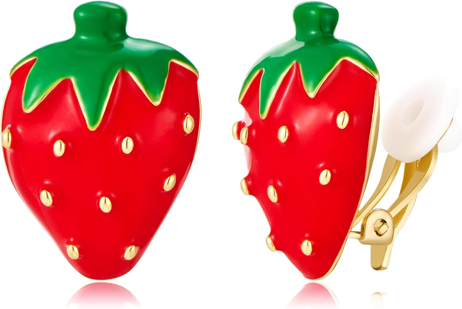 Cute Fruit Themed Clip On Earrings Funky Y2K No Piercing Ear Jewelry for Women